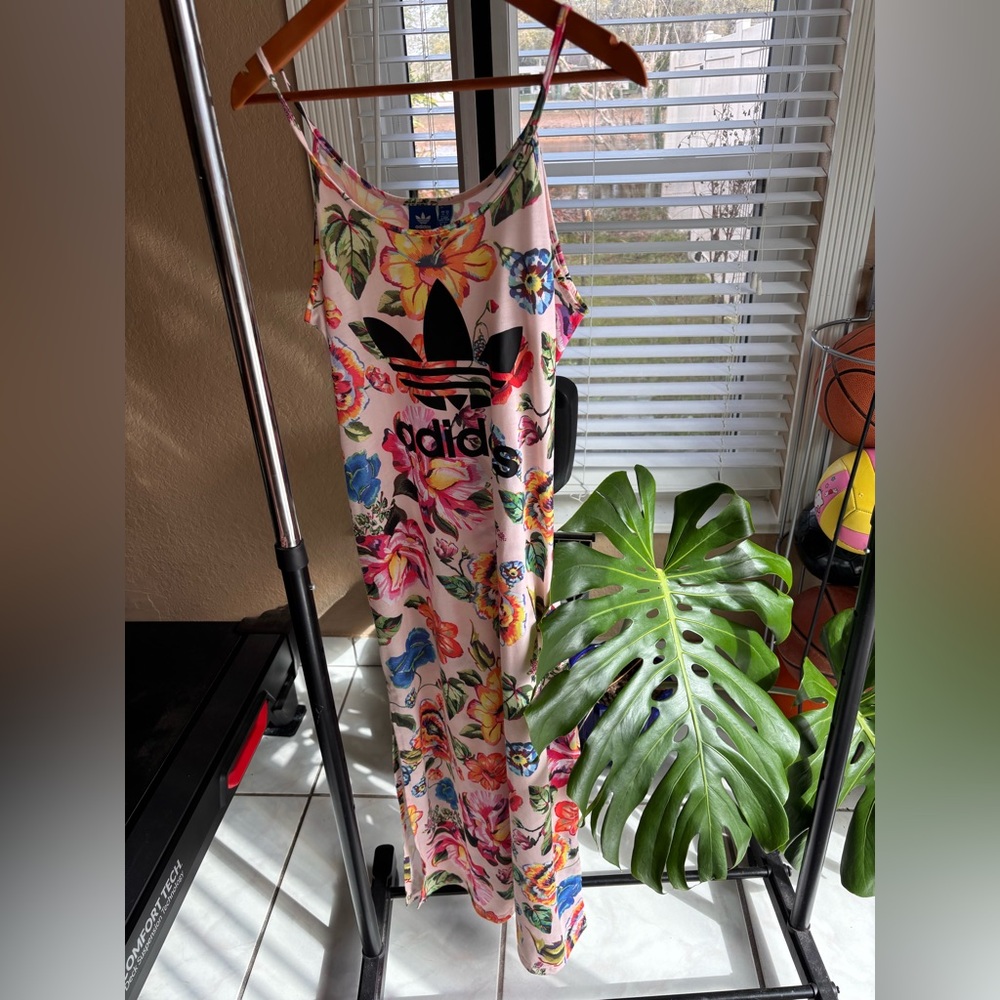 Adidas Floral Maxi Tank Dress